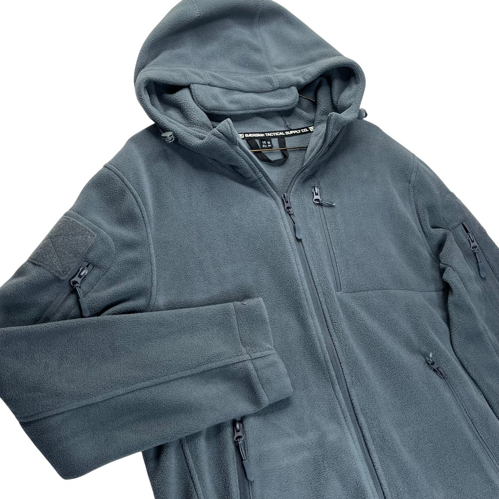 Baerskin Tactical Supply Co Fleece Hoodie Jacket Mens M Gray Polyester Full Zip